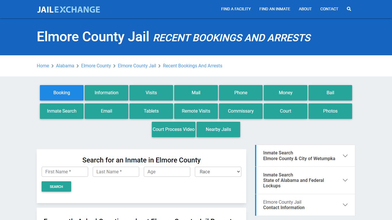 Elmore County Jail AL Recent Arrests and Bookings - Jail Exchange